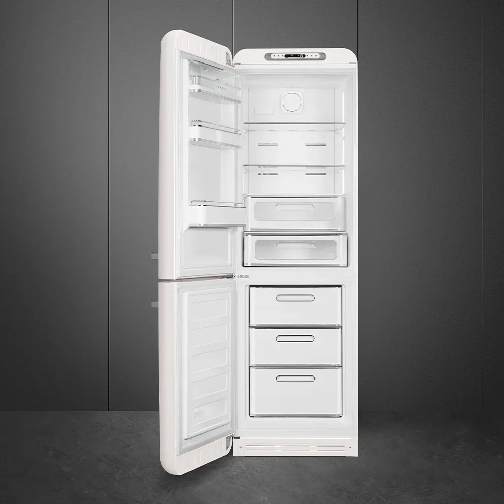 SMEG FAB32LWH6 Отдельностоящий двухдверный холодильник, стиль 50-х годов, 60 см, белый, No-frost, пе