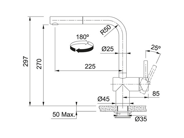 Atlas Neo Sensor pull-out Нержавеющая сталь, черный матовый