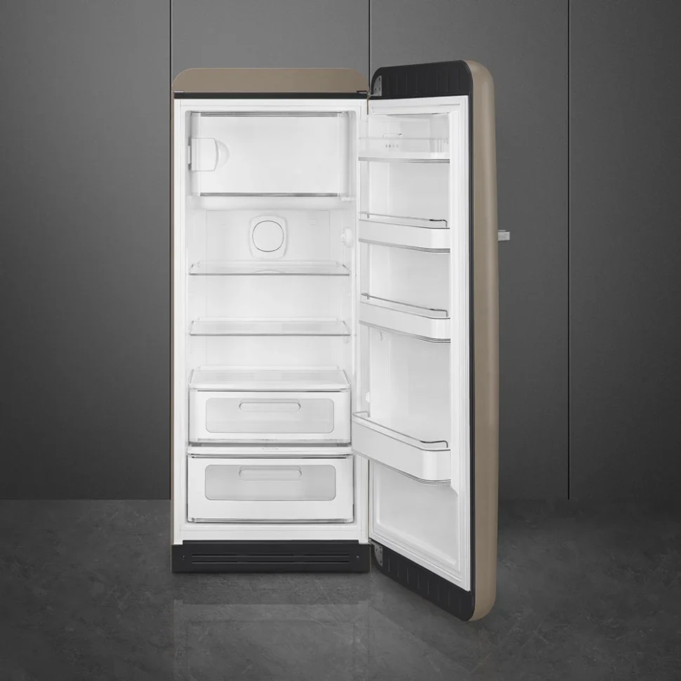 SMEG FAB28RDTP6 Отдельностоящий однодверный холодильник, стиль 50-х годов, 60 см, cеро-коричневый (T